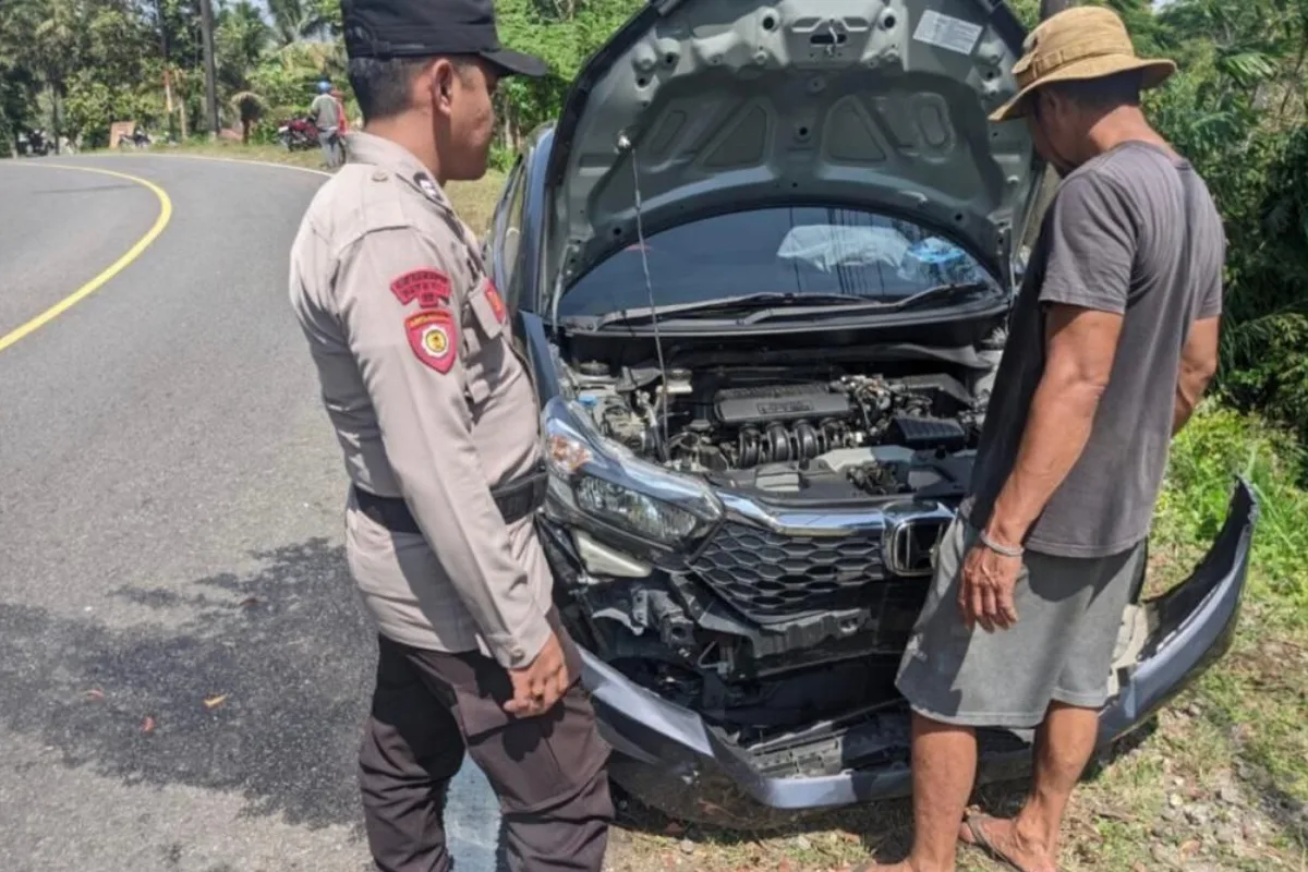 Polisi Kritis Usai Motor Ninjanya Adu Banteng dengan Brio di Tikungan Jalur Selatan Gunungkidul