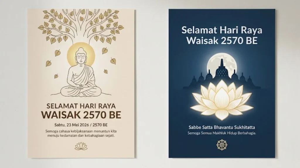 Link Poster Ucapan Waisak 2026, Download Desain Estetik & Siap Edit di Sini