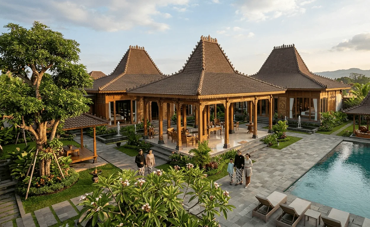 Mengapa rumah Joglo harus memilih hari baik? Simak cara menghitung hari baik menurut Primbon Jawa beserta makna filosofinya. (AI/KabarJawa)