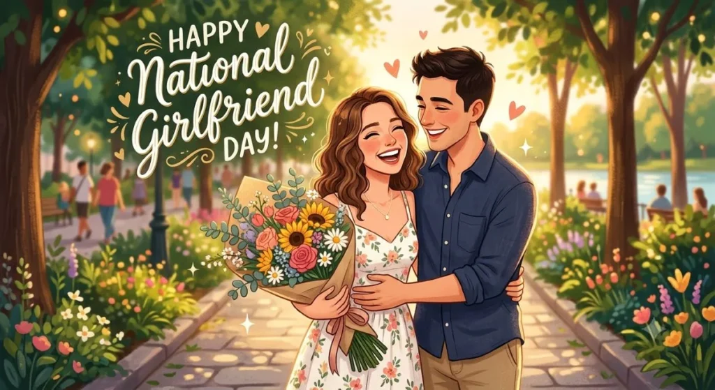 National Girlfriend Day 2026 diperingati 1 Agustus. Simak asal-usulnya dan kumpulan ucapan romantis long text untuk pacar. (Gemini AI)