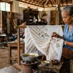 Cara membedakan batik cap, batik tulis, dan batik printing dengan melihat proses pembuatan, motif, dan ciri kain. (Foto ilustrasi AI)