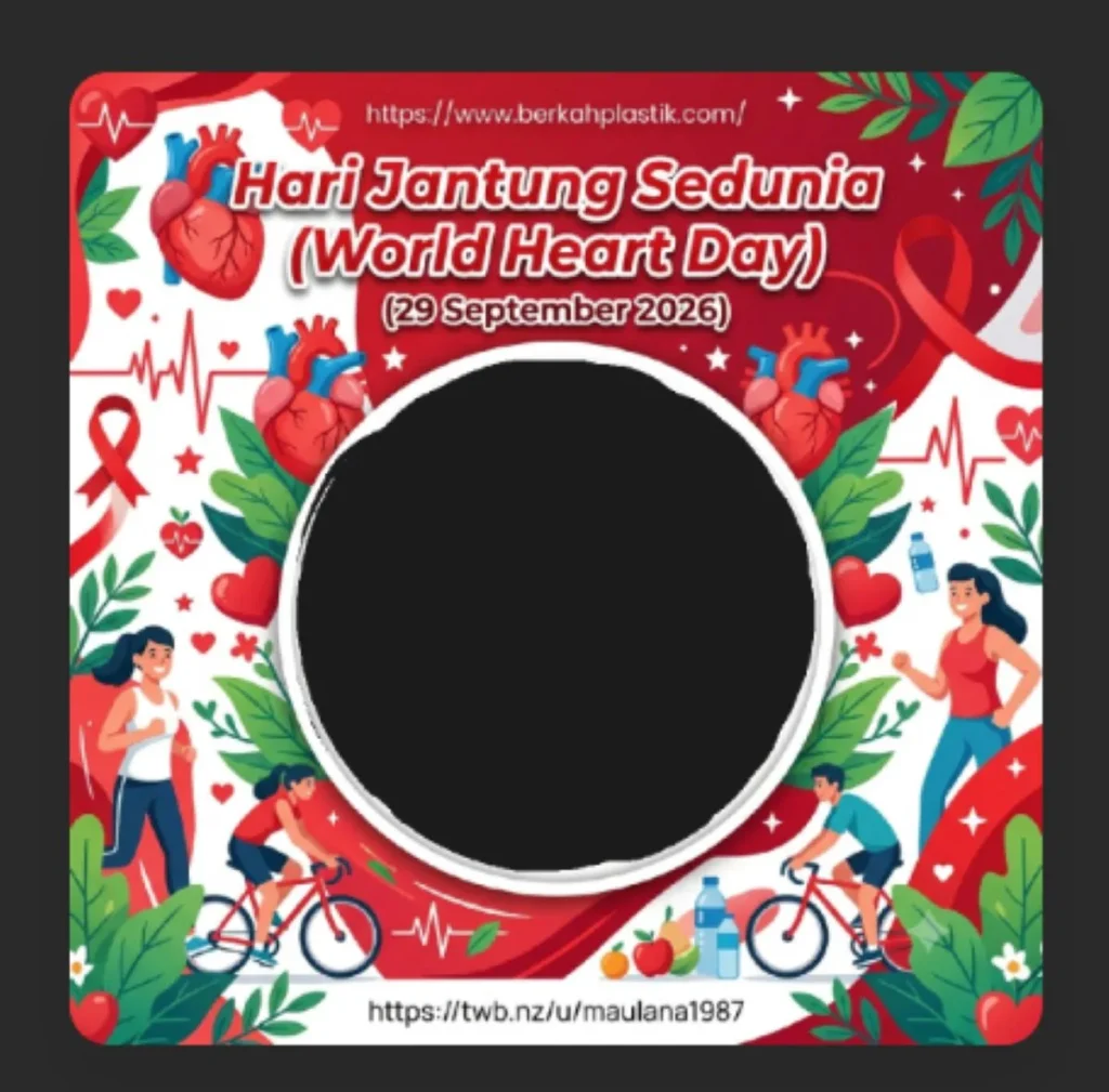 Link Twibbon Hari Jantung Sedunia 2026 Desain Kekinian dan Terbaru Gratis untuk Bingkai Foto Profil Media Sosial